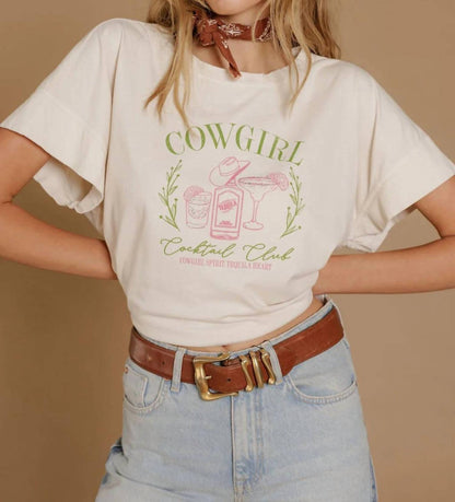 Cowgirl Cocktail Club Rhinestone Hi-low Tee
