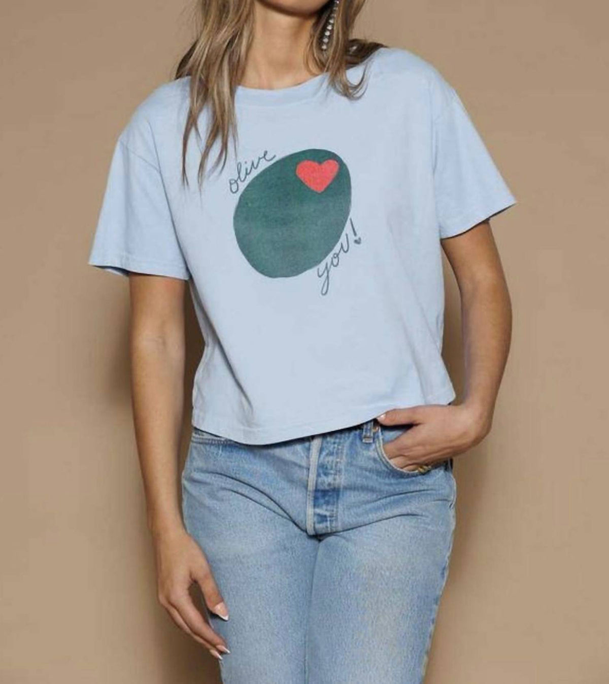 Olive You Cropped Tee
