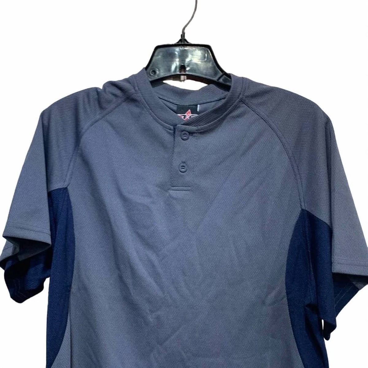 Men's Two-button Short Sleeve Baseball Jersey Tee