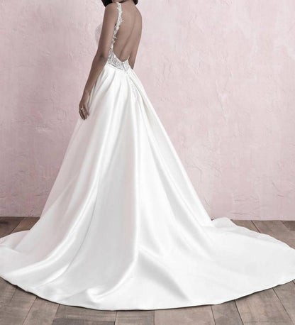 Beaded Floral Lace Wedding Dress
