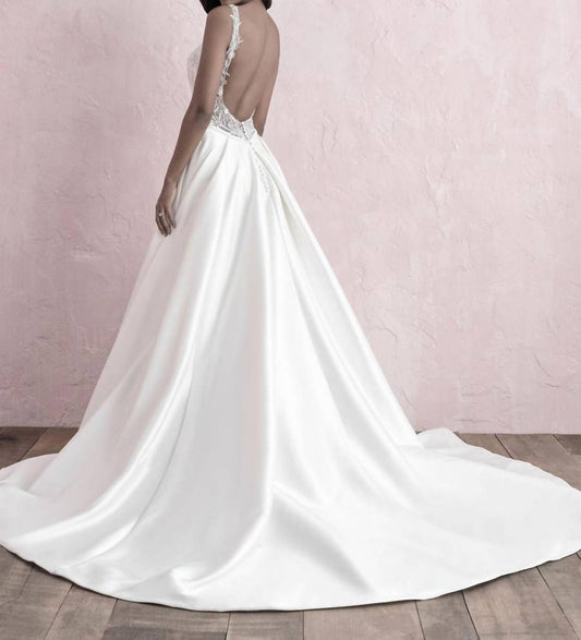 Beaded Floral Lace Wedding Dress