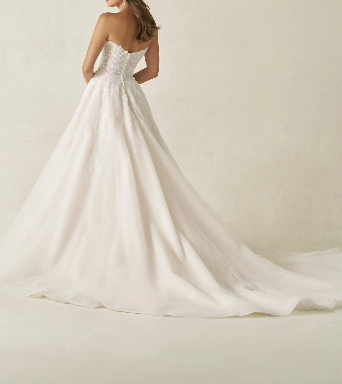 Strapless Sequined Wedding Gown