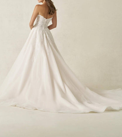 Strapless Sequined Wedding Gown