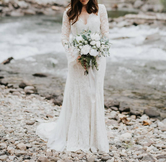 V-neckline Wedding Gown