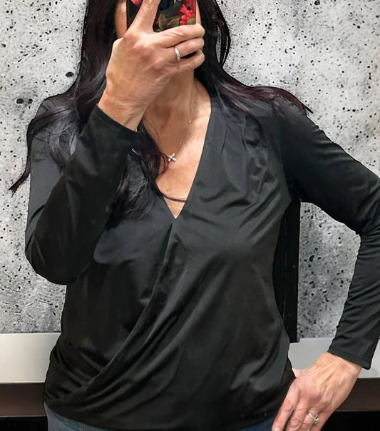 Alyssa Thomas Women's Cross Over Surplus Top in Black