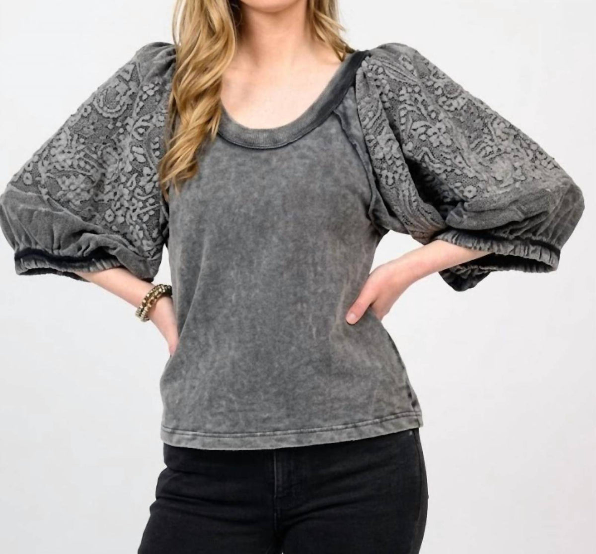 Embroidered Floral Knit Top