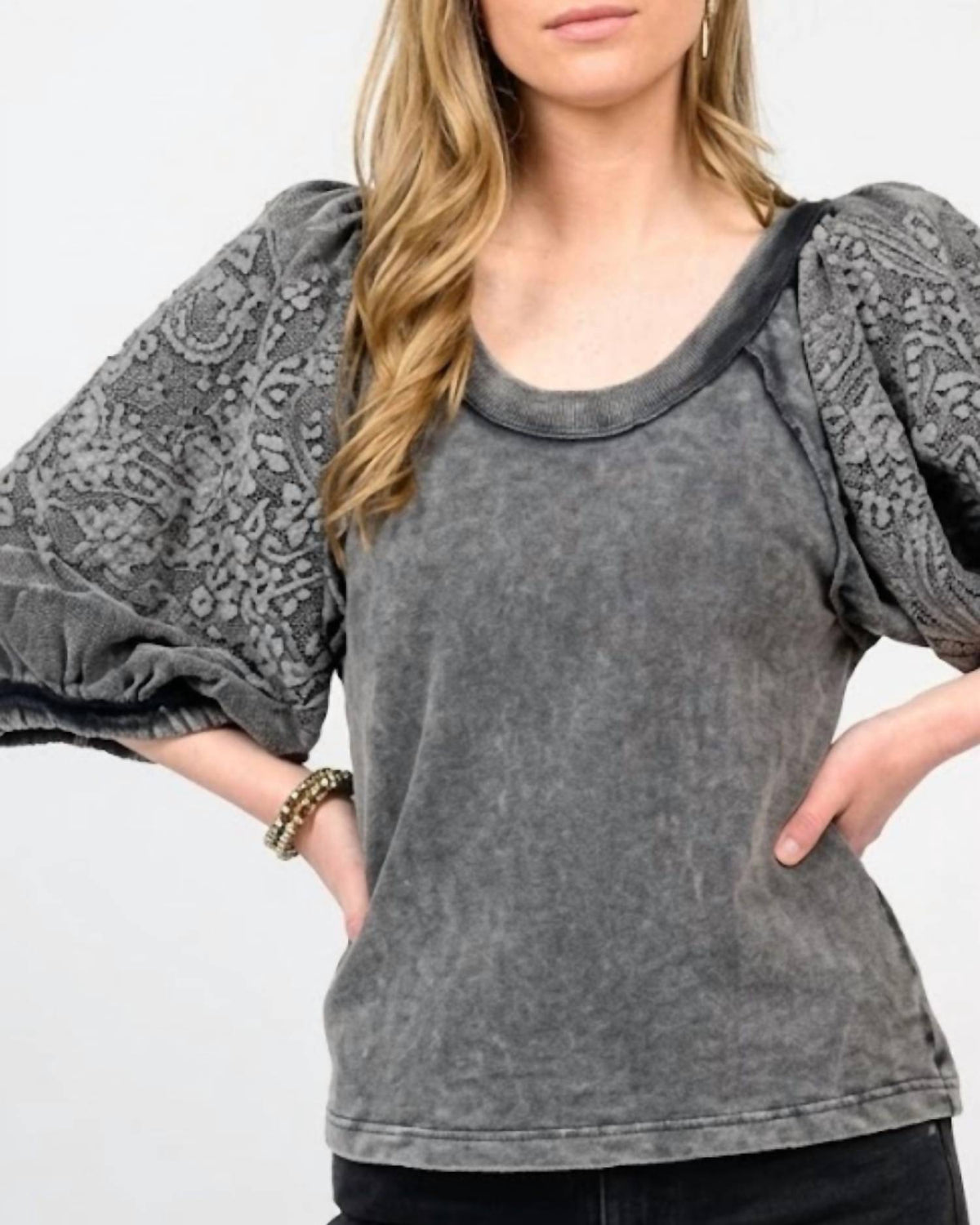 Embroidered Floral Knit Top