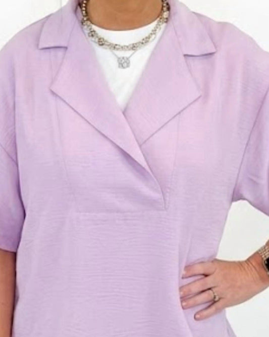 Folded Hem Popover Top