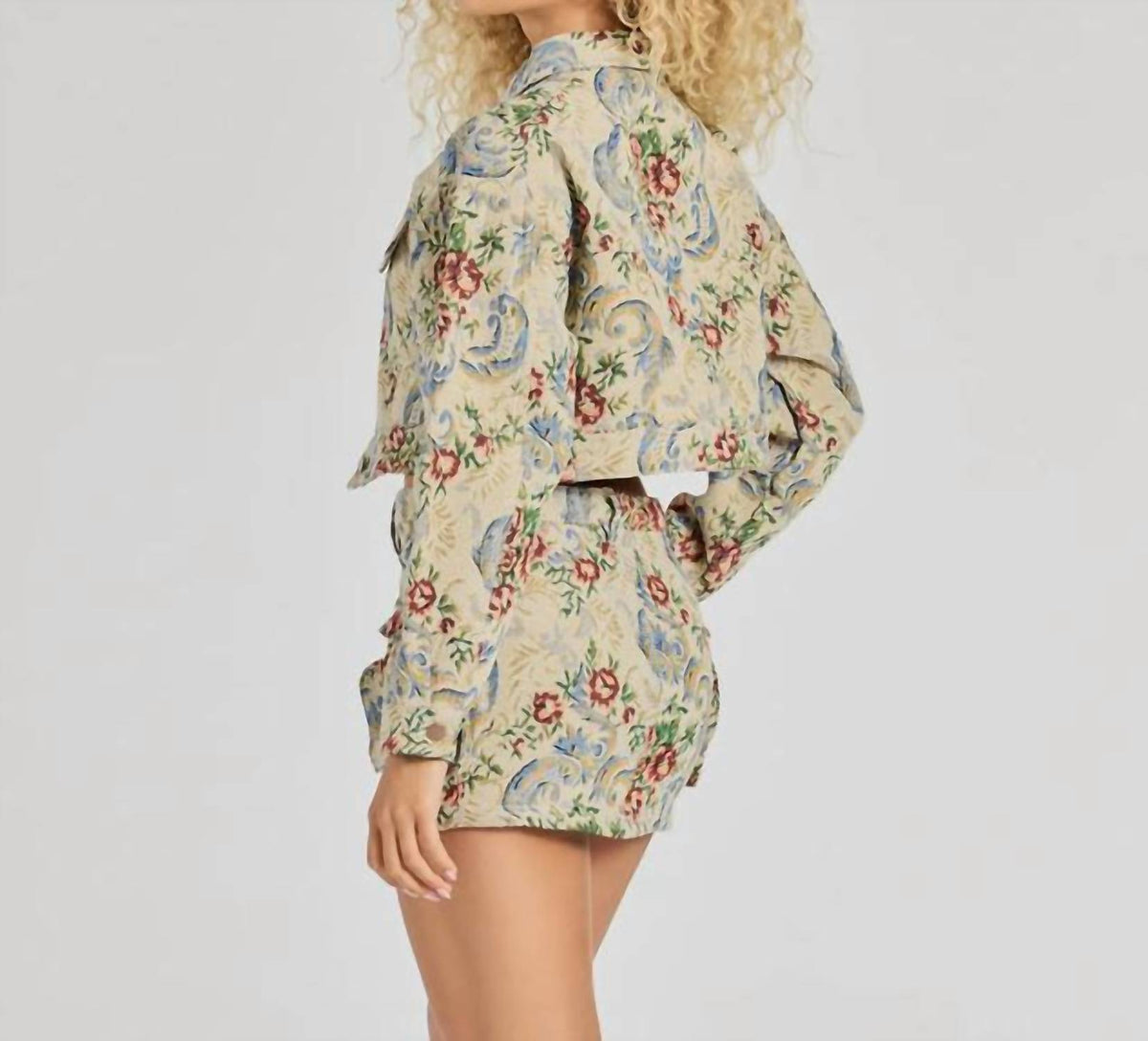 Hazel Jacquard Crop Jacket
