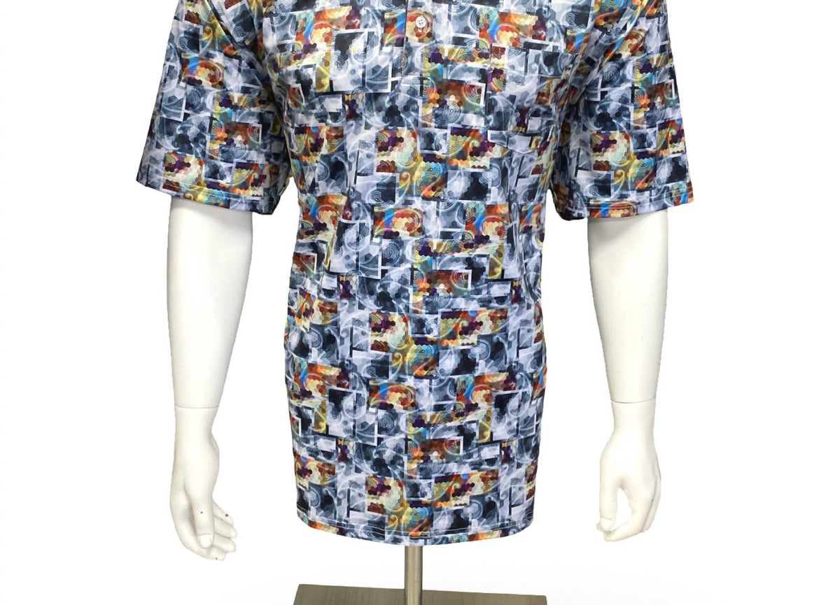 Men's Paisley Stretch Polo Collar Shirt