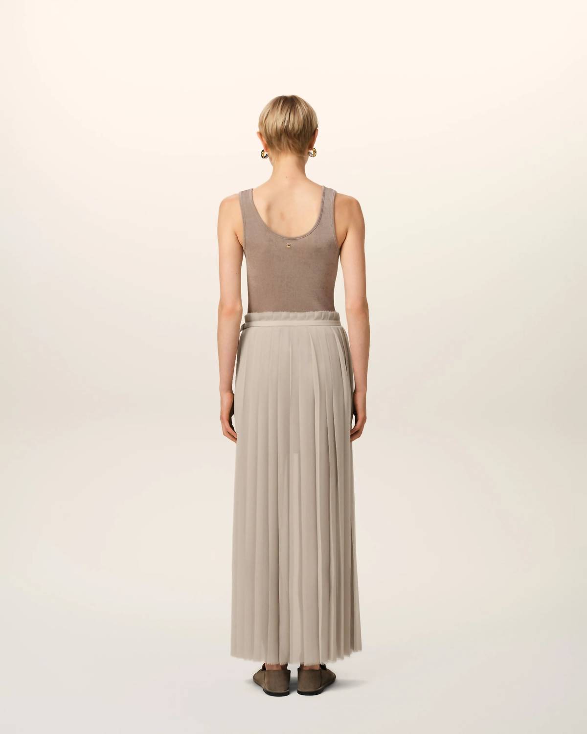 Long Pleated Skirt