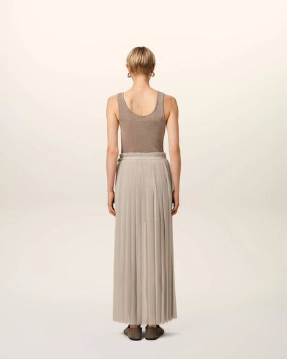 Long Pleated Skirt