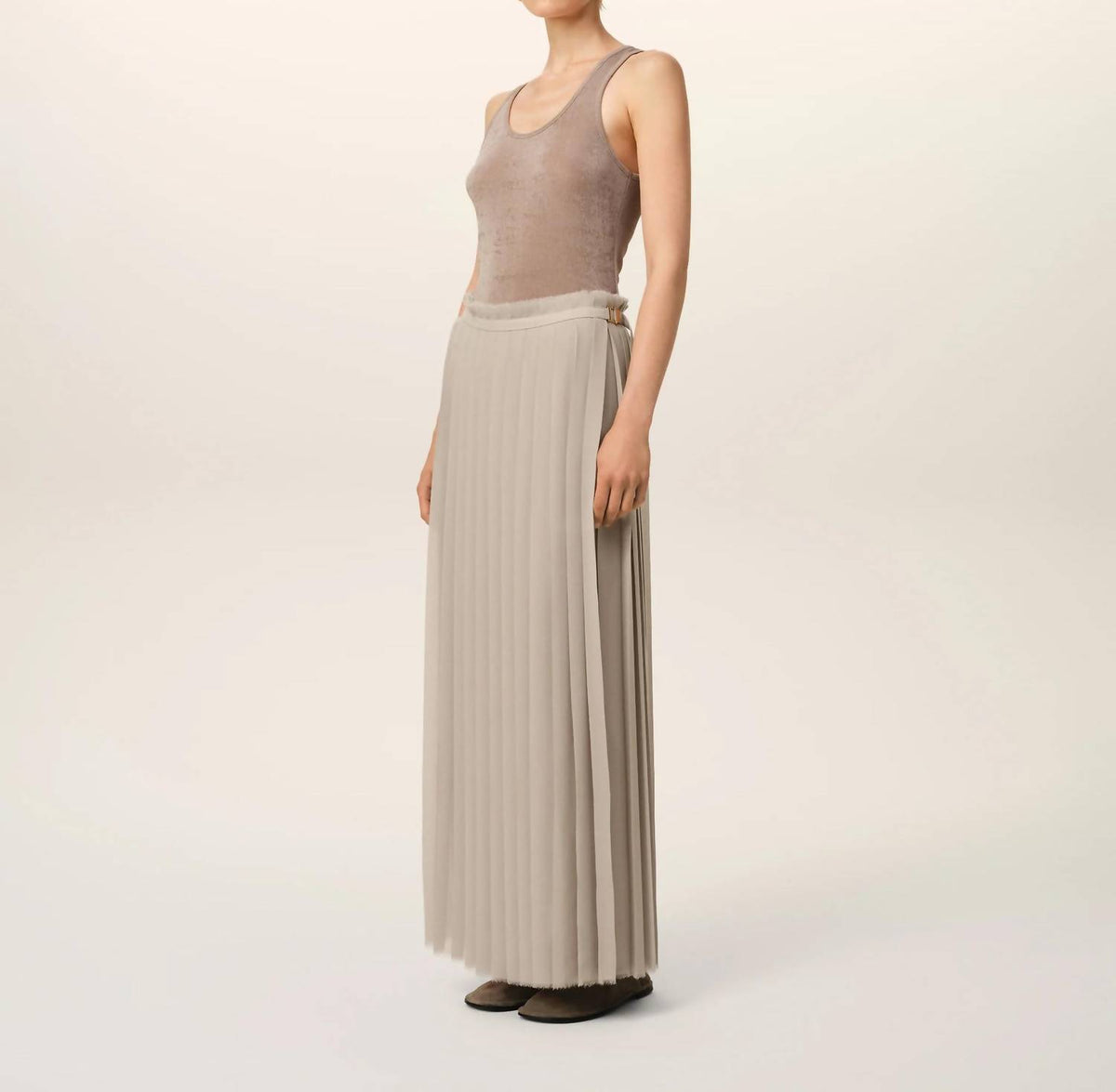 Long Pleated Skirt