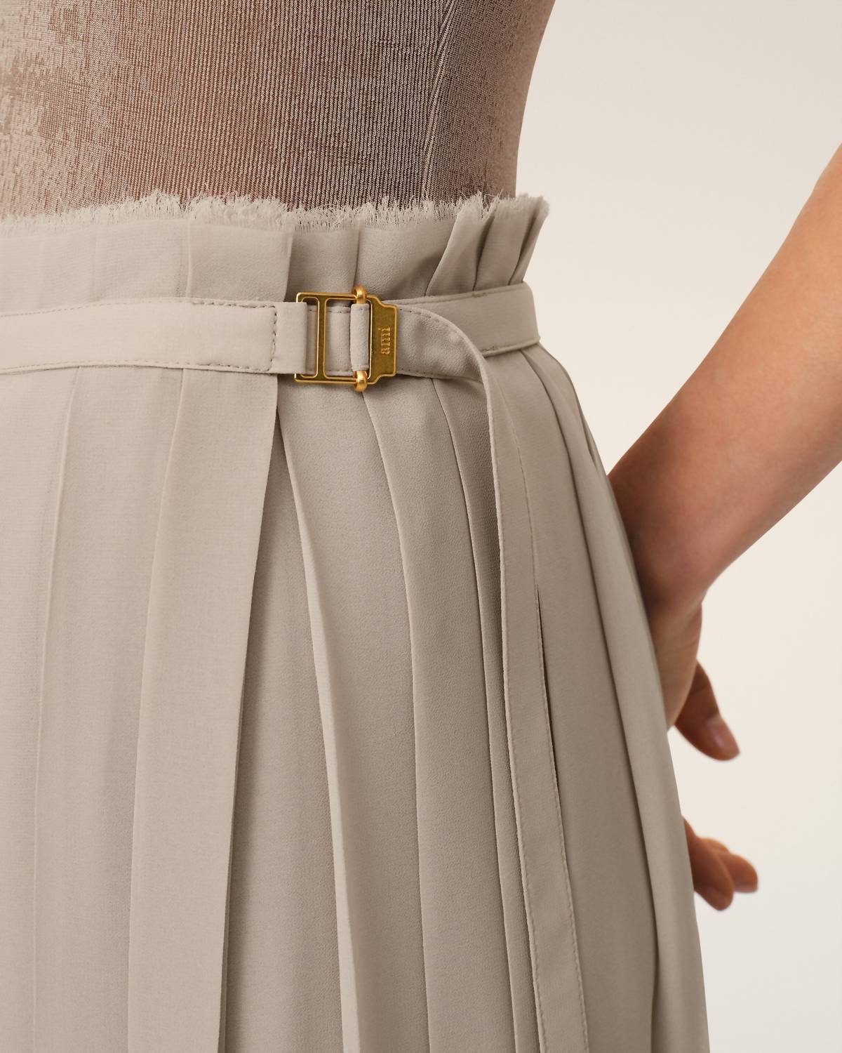 Long Pleated Skirt