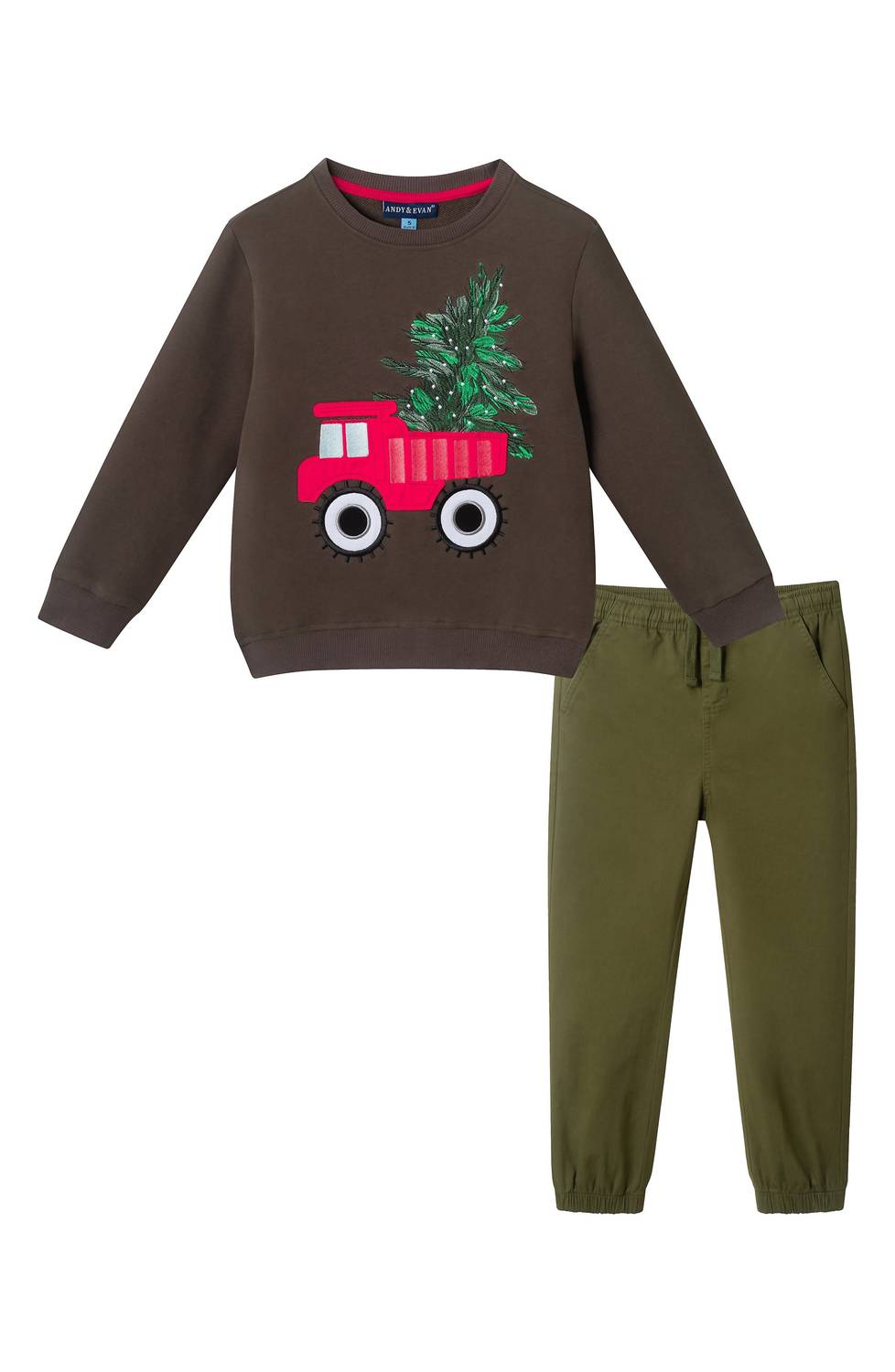 Kids' Appliqué Crewneck Sweatshirt & Joggers Set