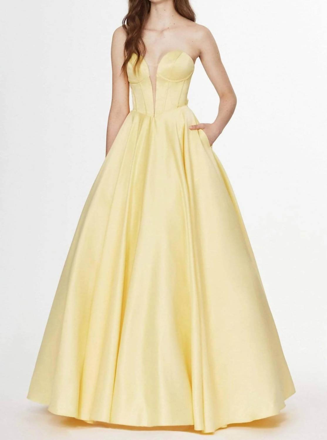 Satin Strapless Prom Dress