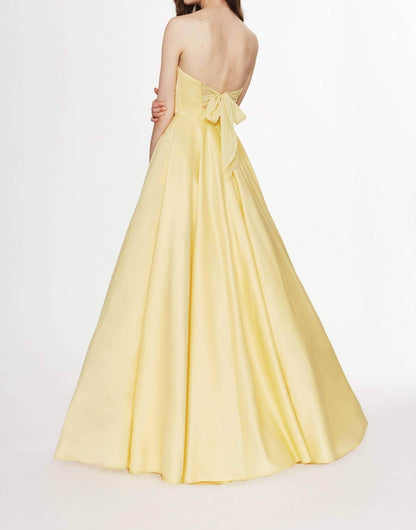 Satin Strapless Prom Dress