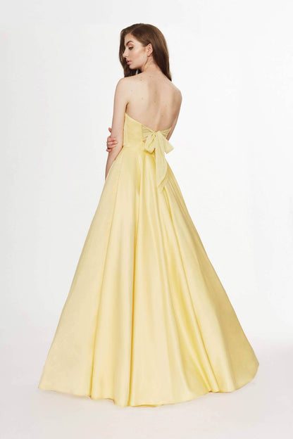 Satin Strapless Prom Dress