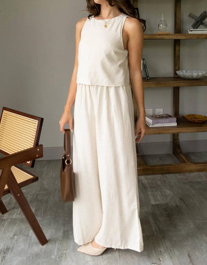 Elora Sleeveless Linen Jumpsuit