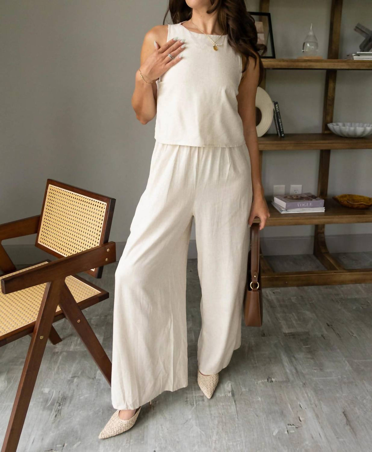 Elora Sleeveless Linen Jumpsuit