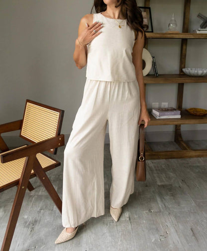 Elora Sleeveless Linen Jumpsuit