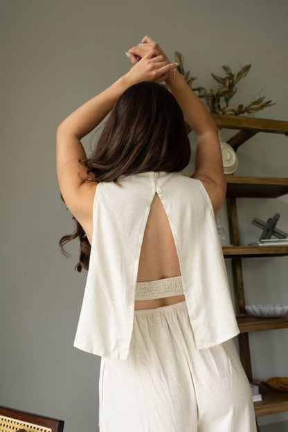 Elora Sleeveless Linen Jumpsuit
