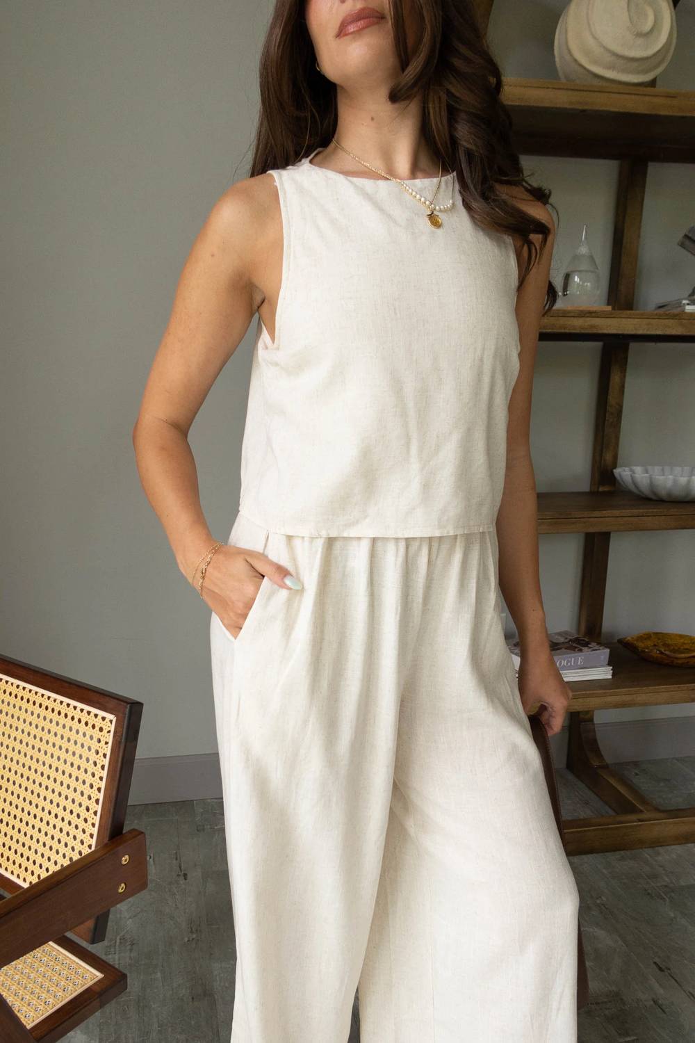 Elora Sleeveless Linen Jumpsuit