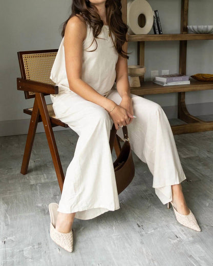 Elora Sleeveless Linen Jumpsuit