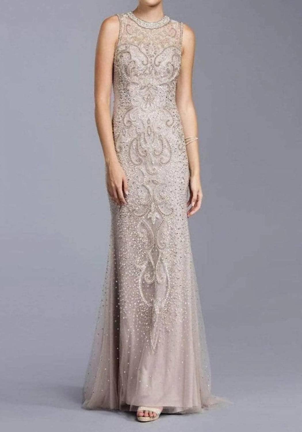 Bedazzled Sleeveless Evening Dress