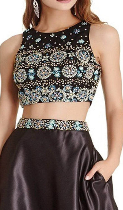 Embellished Two Piece Prom Dress