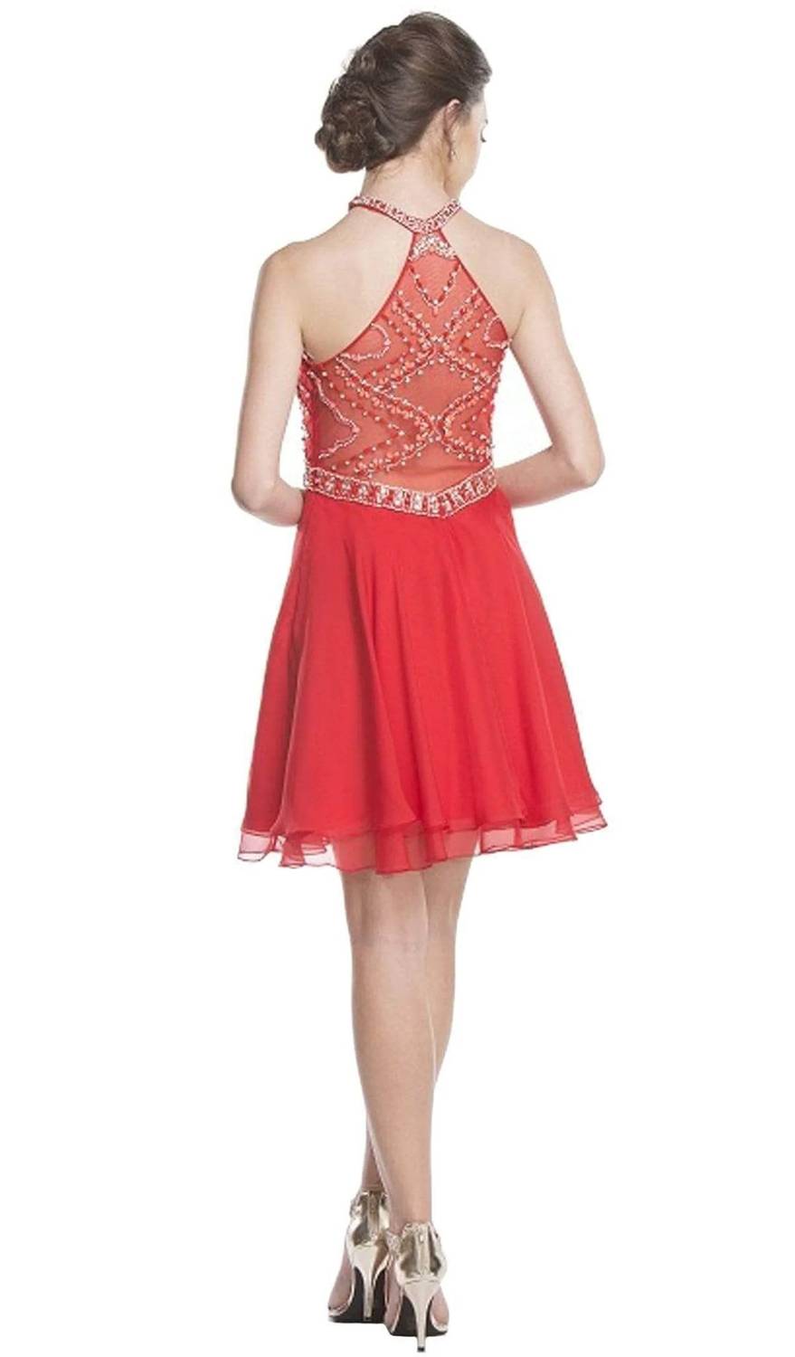 Ornate Halter Homecoming Dress