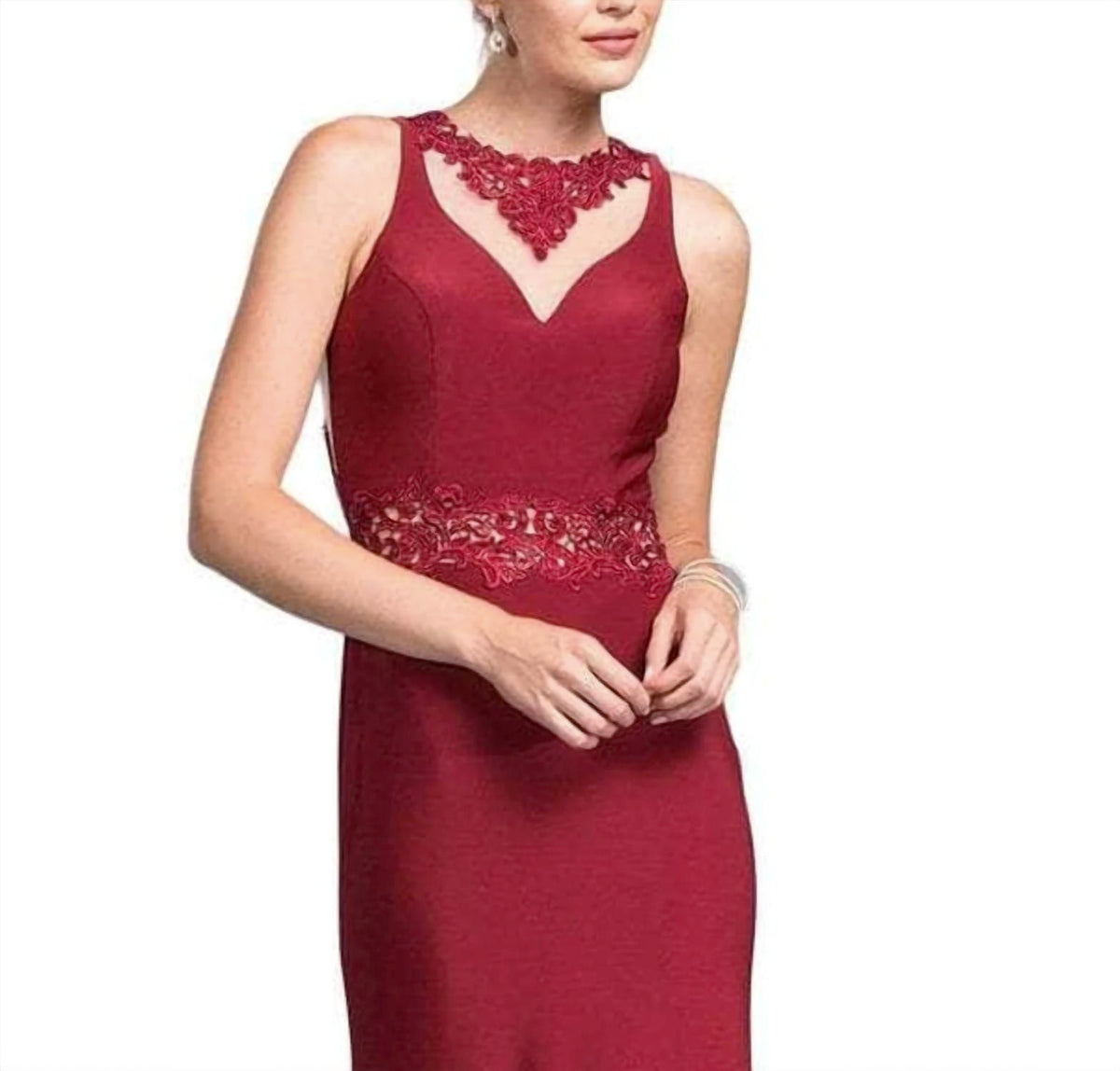 Sleeveless Embellished Prom Maxi Dress