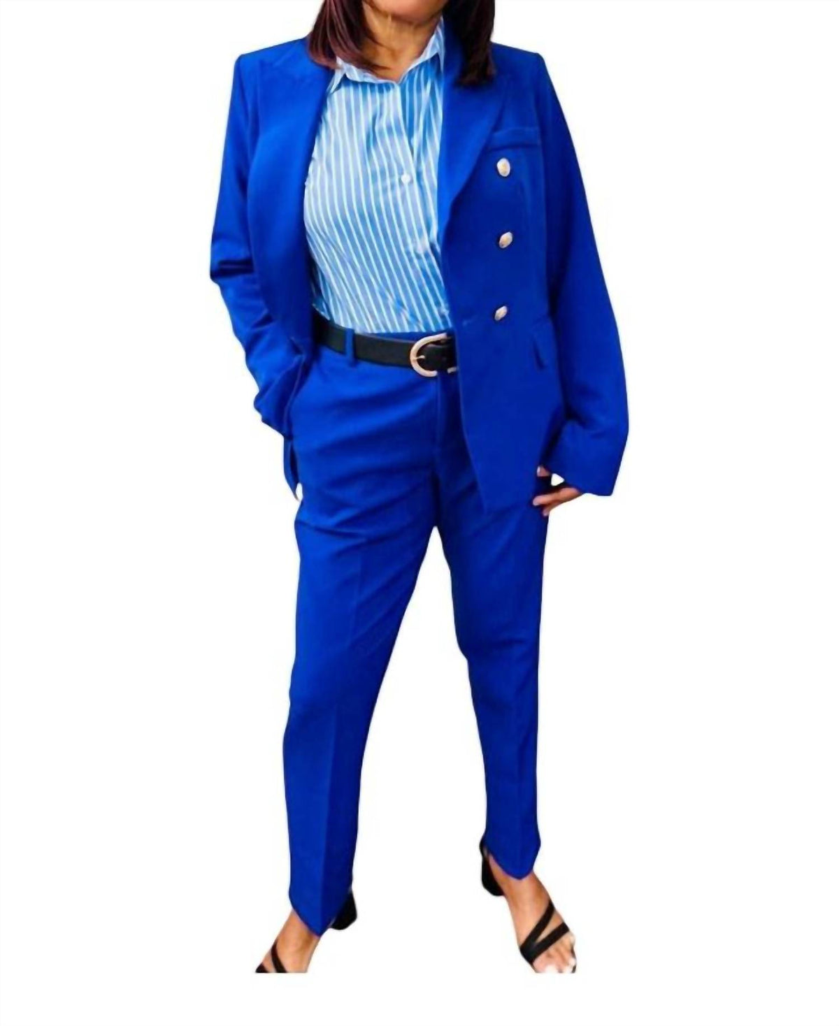 Timeless Double-breasted Button Blazer
