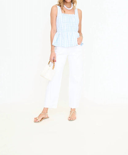 Gingham Peplum Top