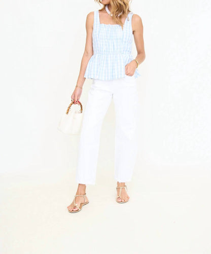 Gingham Peplum Top