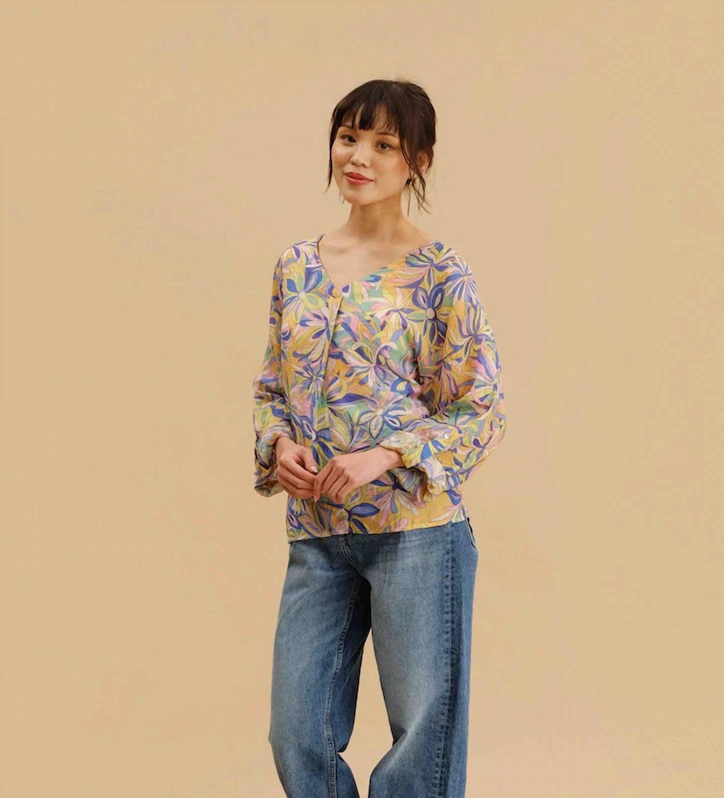 V-neck Dolman Sleeve Top