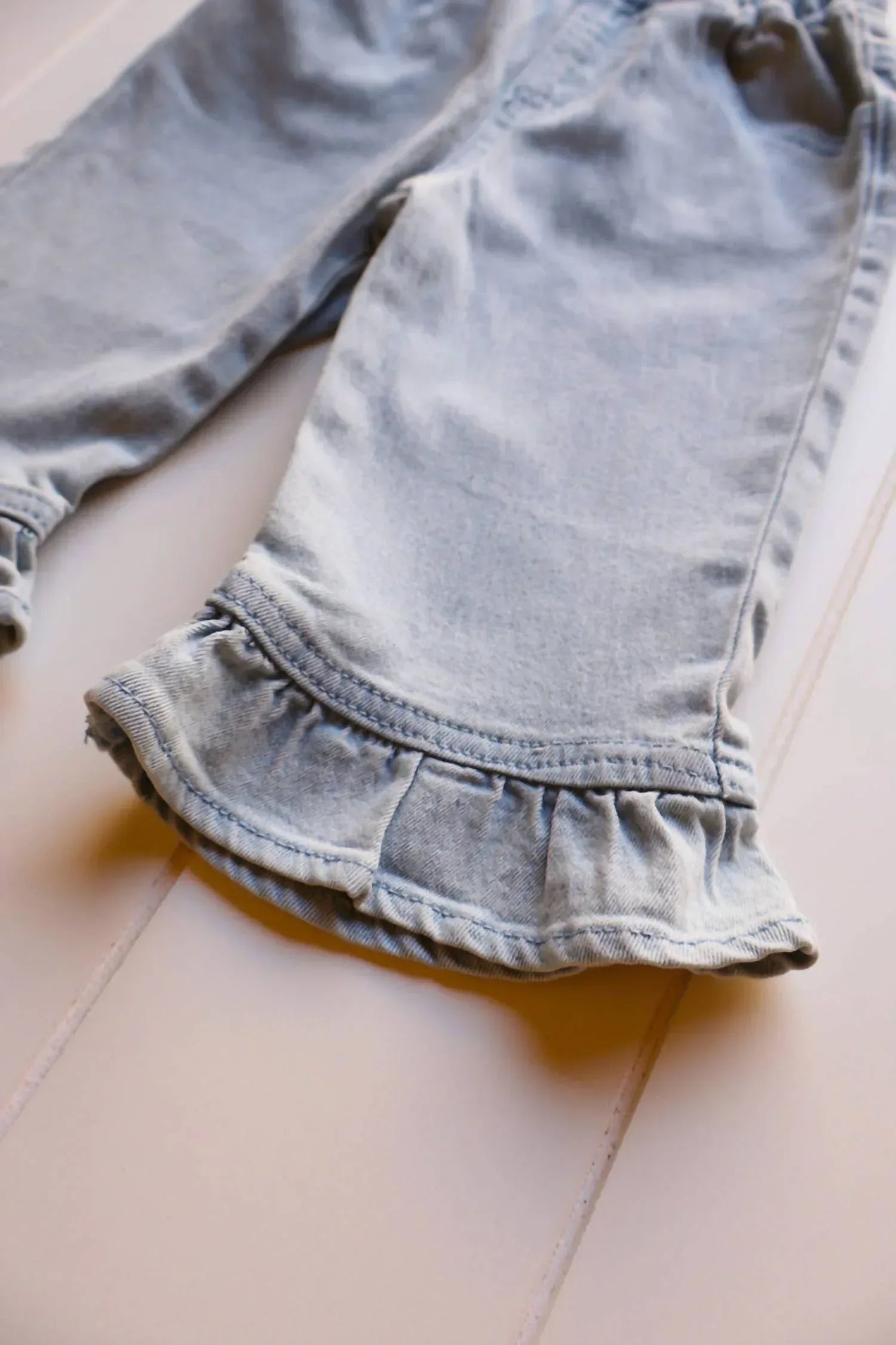 Axel & Rose - Girl's Denim Flare Ruffle Pants - Rack Hunt