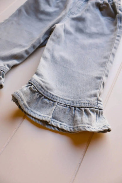 Axel & Rose - Girl's Denim Flare Ruffle Pants - Rack Hunt