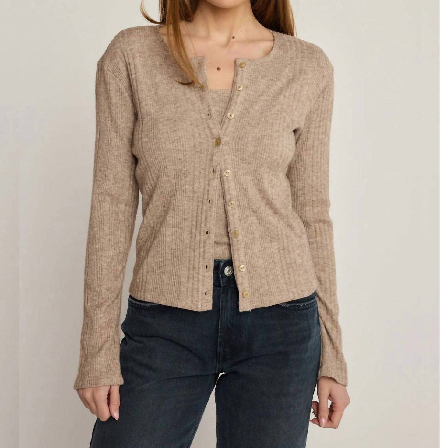 Alexis Rib Long Sleeve Cardigan