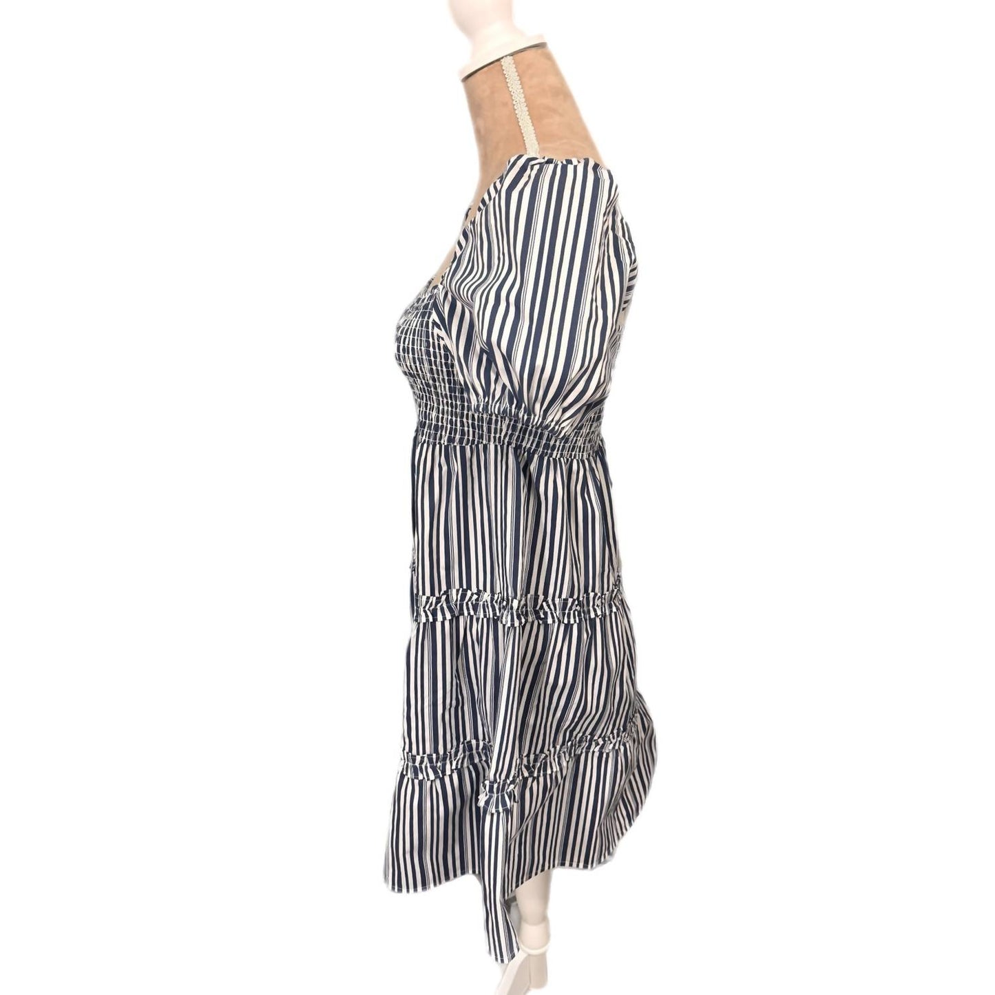 Smocked Puff Sleeve Tiered Mini Dress