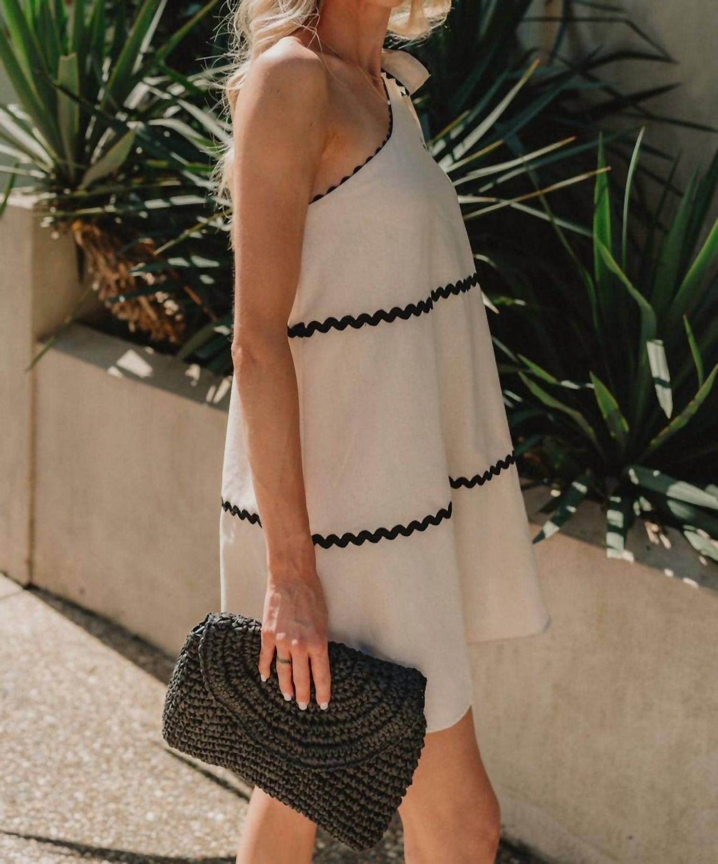 Anna Grace - Aria Wavy One-shoulder Mini Dress - Rack Hunt -