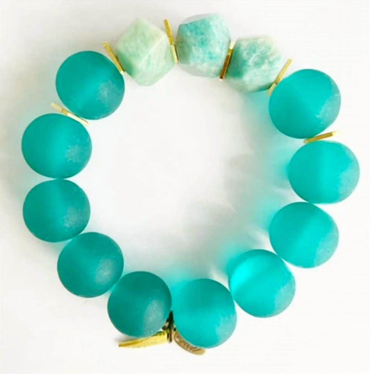 OMI - Women's Sea Gypsy Glass With Amazonite Chunk Bracelet - Rack Hunt -