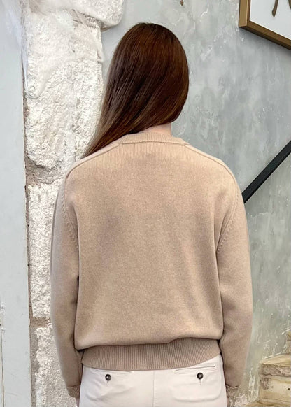Long Sleeve Silk Cashmere Blend Knit Sweater