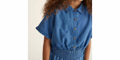 Girl's Twill Denim Shorts Set