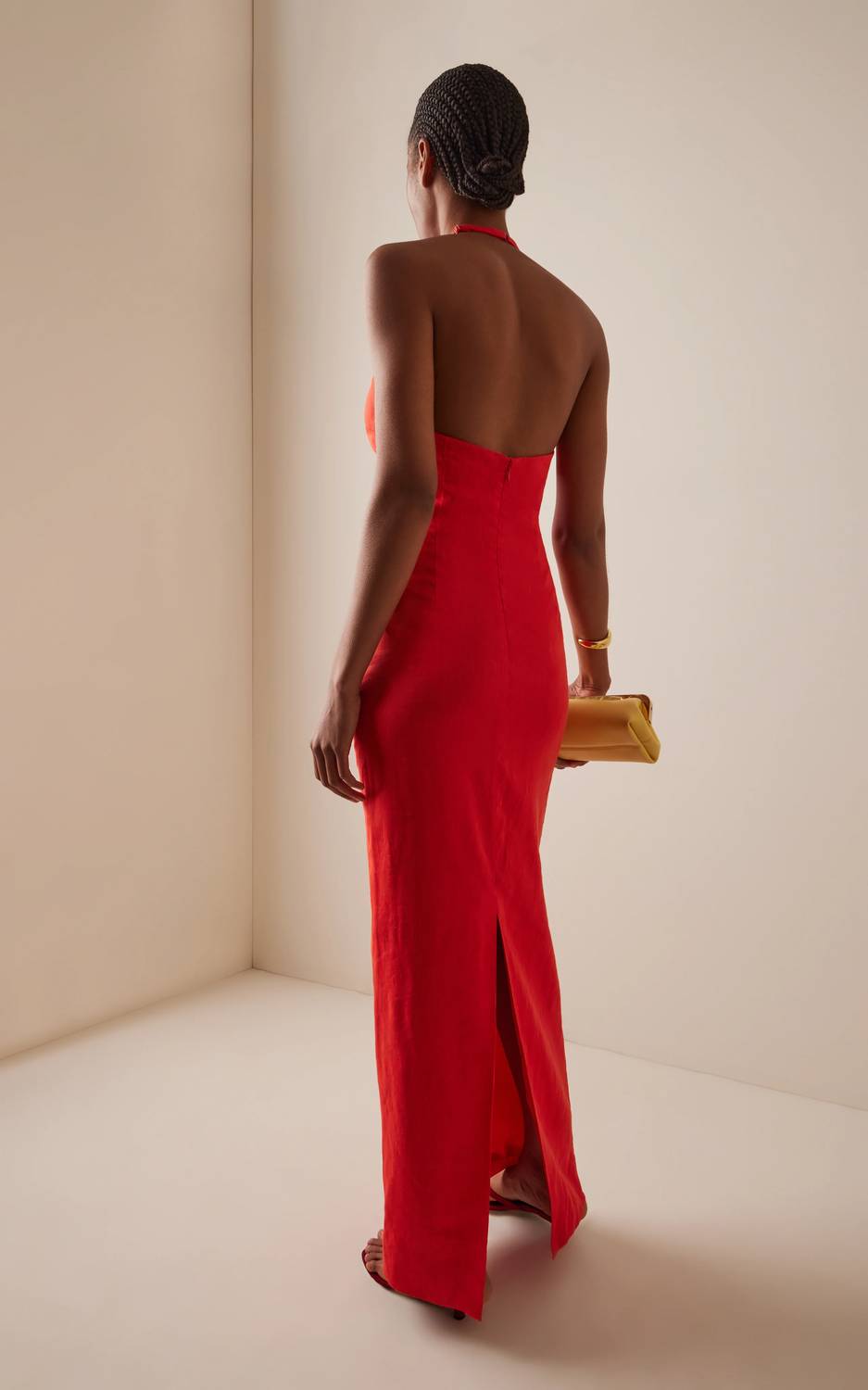 ELODIE HALTER MIDI DRESS