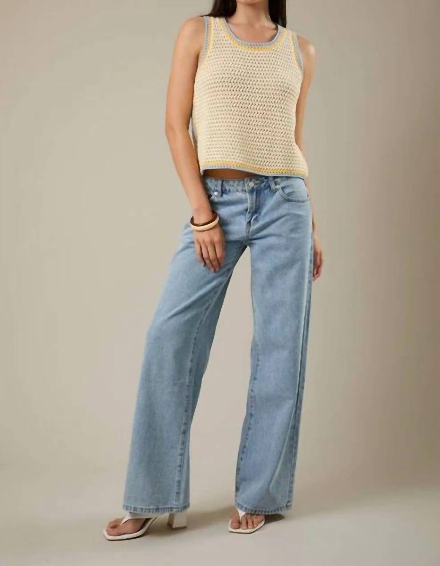Trim Sweater Tank Top