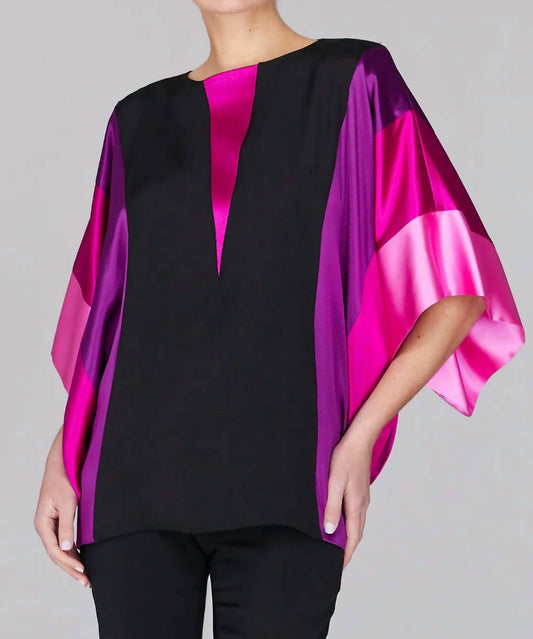 Silk Tunic With Contrast Satin Bands