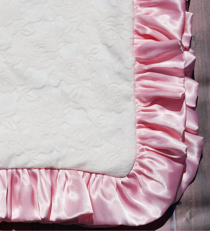Cuddle Couture - Baby Girls Lace Blanket With Satin Trim - Rack Hunt