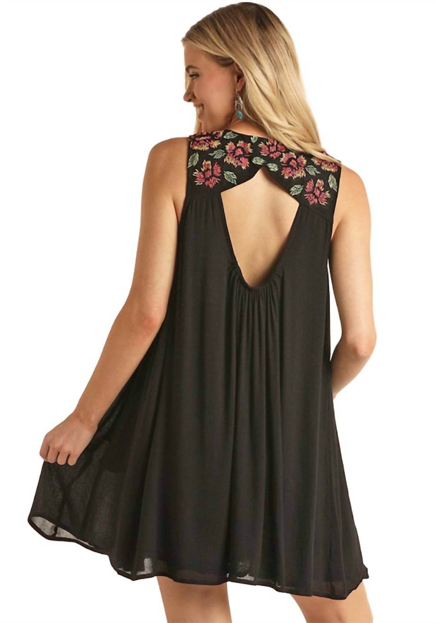 Rock & Roll Cowgirl - Floral Embroidered Dress - Rack Hunt