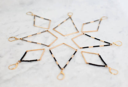 Women's Beaded V Small Earrings